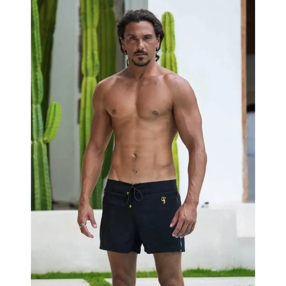 Tucann Swim Trunk Men’s Cookie Black 3 Inch Inseam Size M